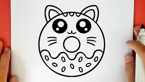 Donut Cat Drawing