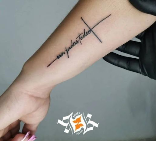 Simple San Judas Tadeo Name Tattoo
